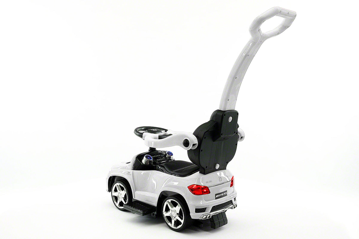 Moderno Kids Mercedes GL63 Kids Convertible Ride On Push and Foot to Floor Car | White