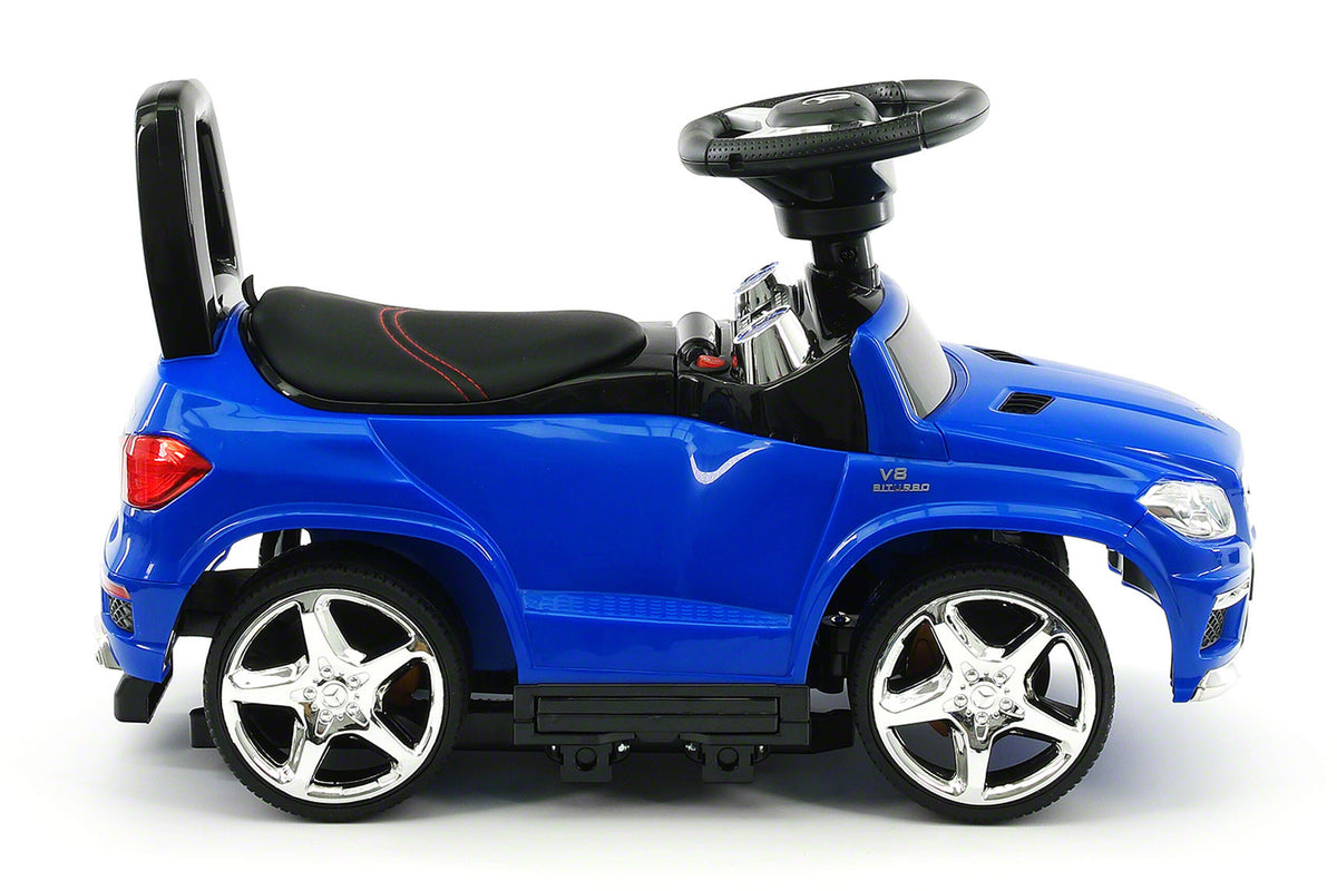 Moderno Kids Mercedes GL63 Kids Convertible Ride On Push and Foot to Floor Car | Blue