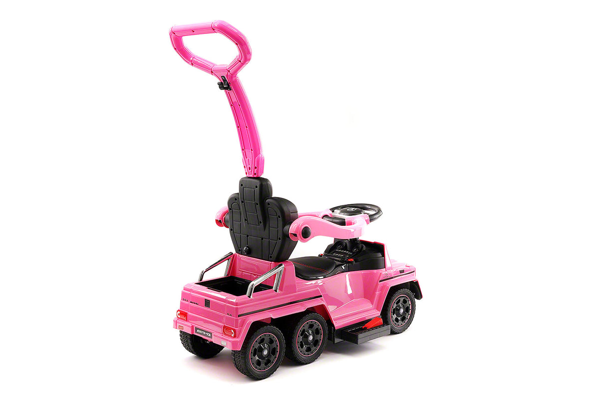 Moderno Kids Mercedes G63 AMG 6x6 Children Electric Ride On Convertible Push and Foot to Floor Car | Pink