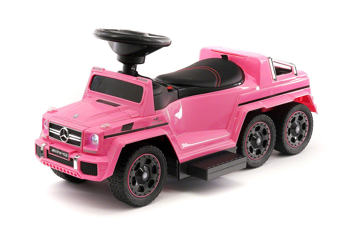 Moderno Kids Mercedes G63 AMG 6x6 Children Electric Ride On Convertible Push and Foot to Floor Car | Pink
