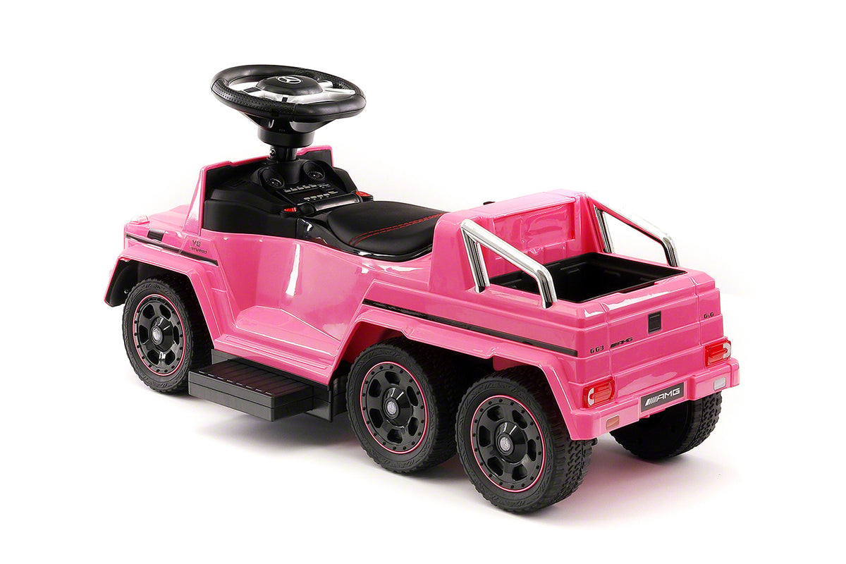 Moderno Kids Mercedes G63 AMG 6x6 Children Electric Ride On Convertible Push and Foot to Floor Car | Pink