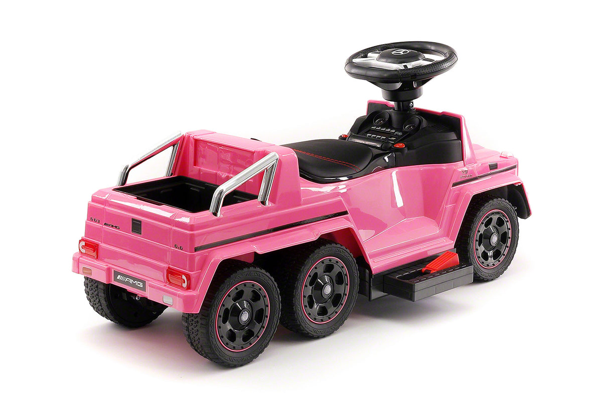 Moderno Kids Mercedes G63 AMG 6x6 Children Electric Ride On Convertible Push and Foot to Floor Car | Pink