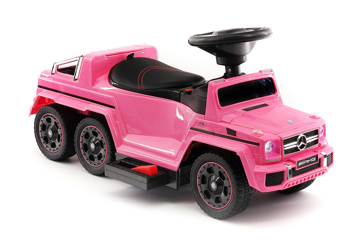 Moderno Kids Mercedes G63 AMG 6x6 Children Electric Ride On Convertible Push and Foot to Floor Car | Pink