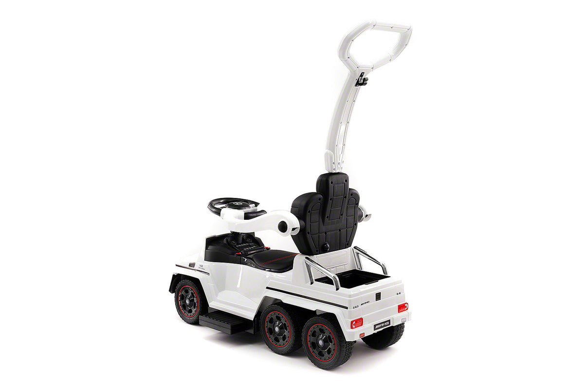 Moderno Kids Mercedes G63 AMG 6x6 Children Electric Ride On Convertible Push and Foot to Floor Car | White