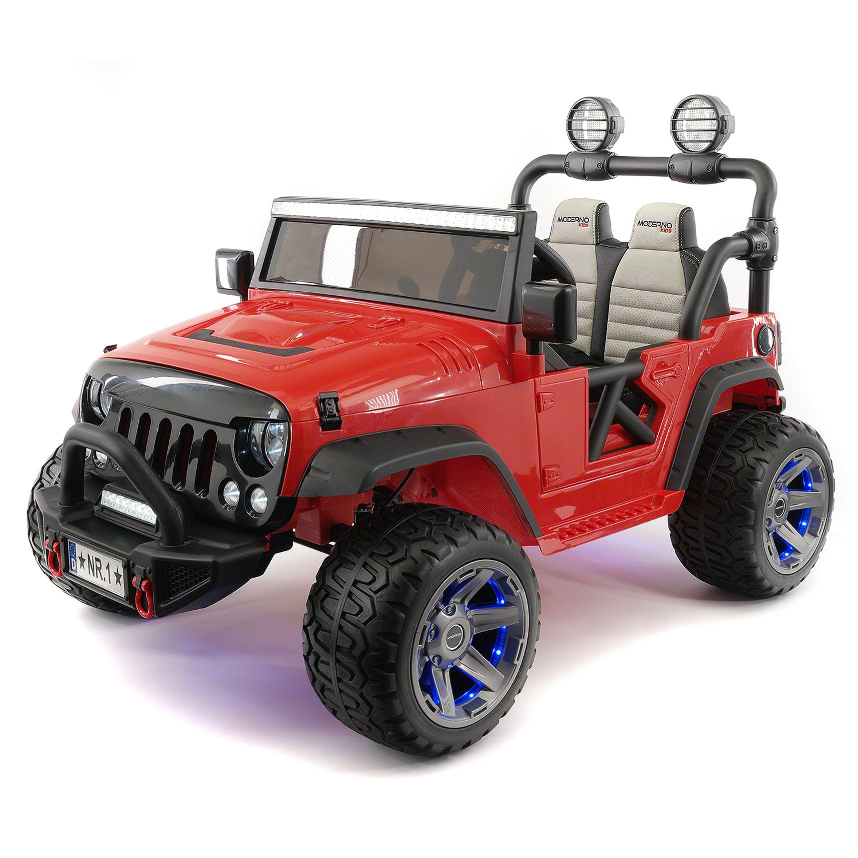 Moderno Kids Trail Explorer 12V Kids Ride-On Car Truck with R/C Parental Remote | Cherry Red