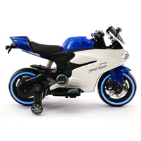 Moderno Kids Street Racer 12V Electric Kids Ride-On Motorcycle | Blue