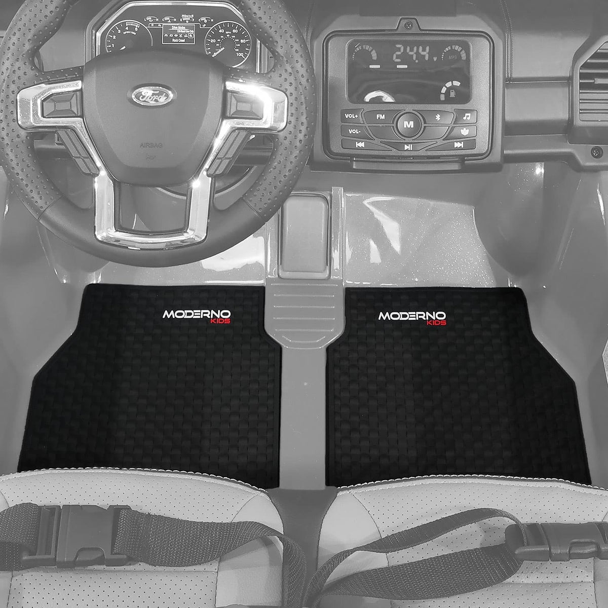 Moderno Kids Rubber Floor Mats Inside the Ford F450 Kids Ride-On Truck