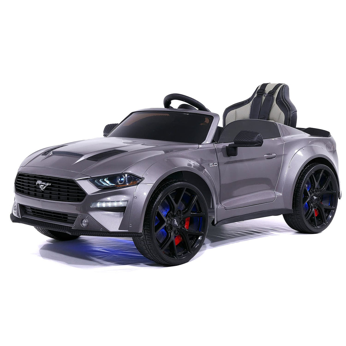 Moderno Kids Ford Mustang GT Custom Edition 12V Kids Ride-On Car with R/C Parental Remote | Gray