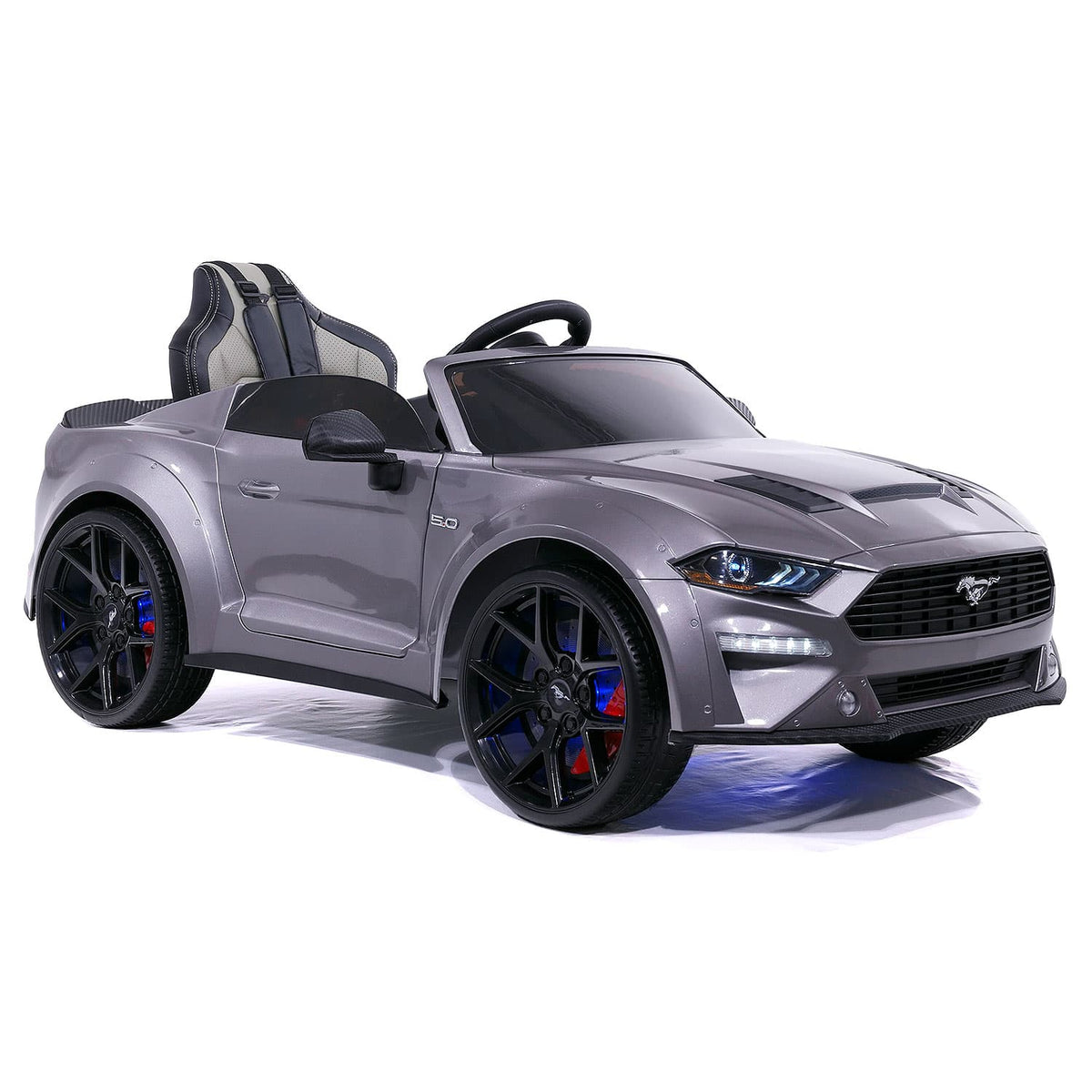 Moderno Kids Ford Mustang GT Custom Edition 12V Kids Ride-On Car with R/C Parental Remote | Gray