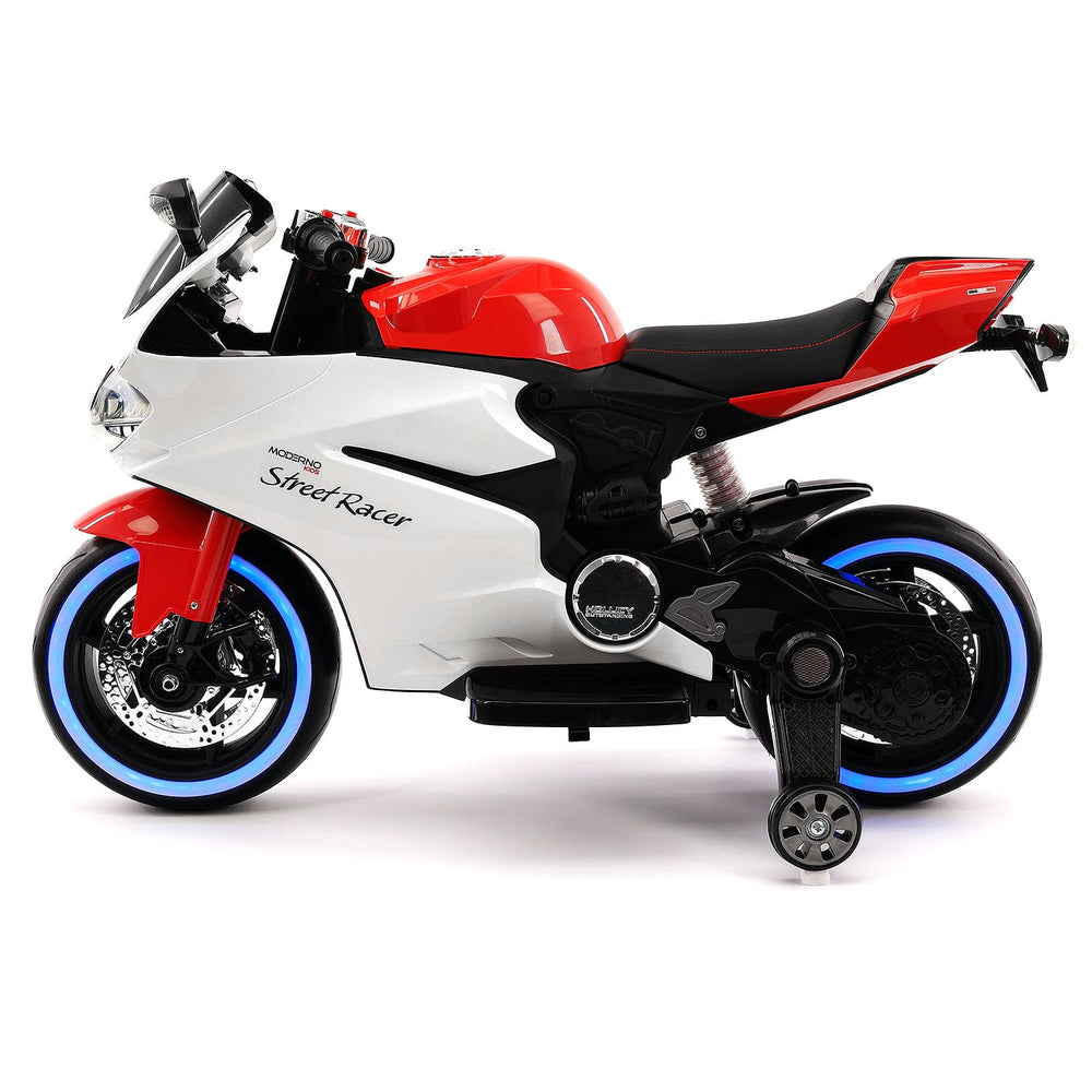 Moderno Kids Street Racer 12V Electric Kids Ride-On Motorcycle | Red