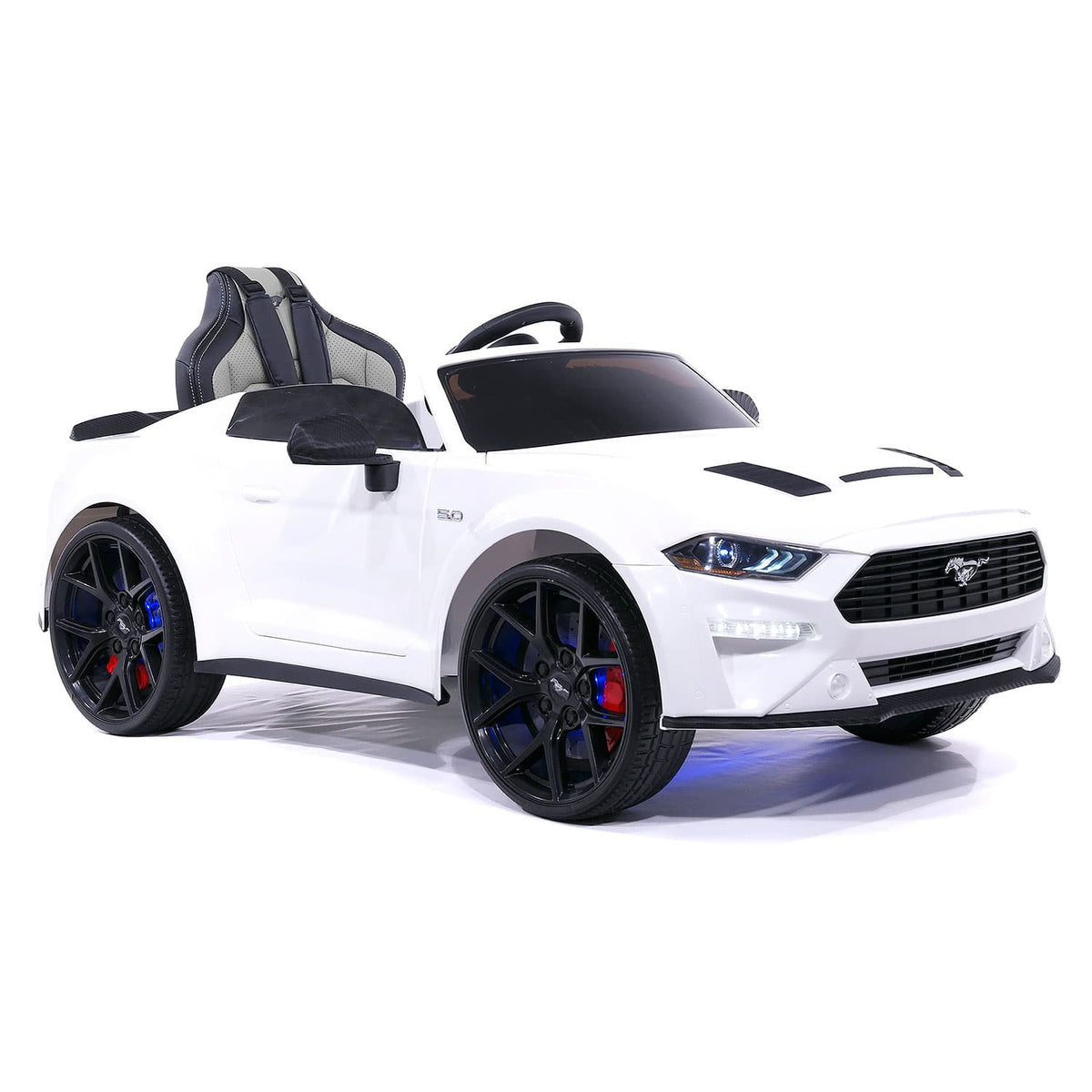 Moderno Kids Ford Mustang GT Custom Edition 12V Kids Ride-On Car with R/C Parental Remote | White