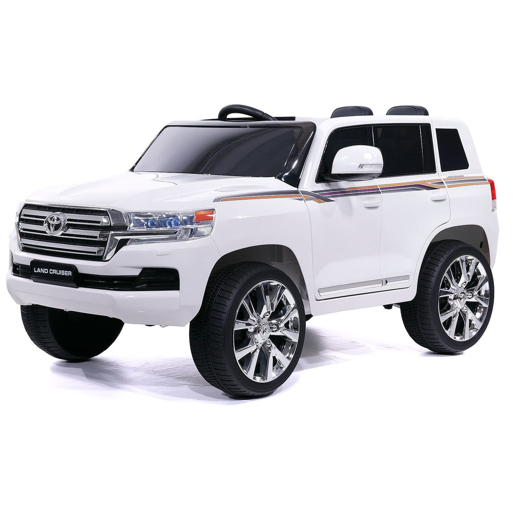 Moderno Kids Toyota Land Cruiser 12V Kids Ride-On Car with R/C Parental Remote | White