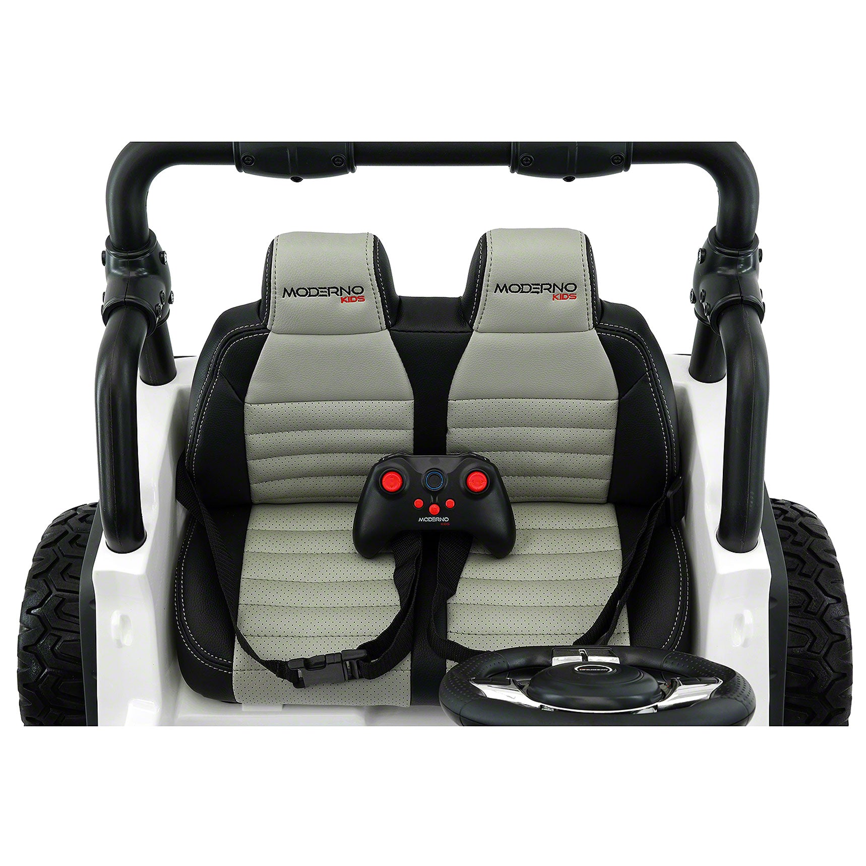 Moderno Kids Trail Explorer 12V Kids Ride-On Car Truck with R/C Parental Remote + Spare Battery | White