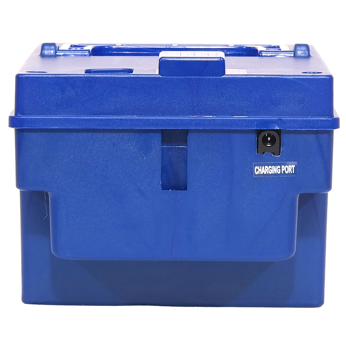 Removable 24V 9Ah Ride-On Battery, Model MKSX2028, Front View with Charging Port Label