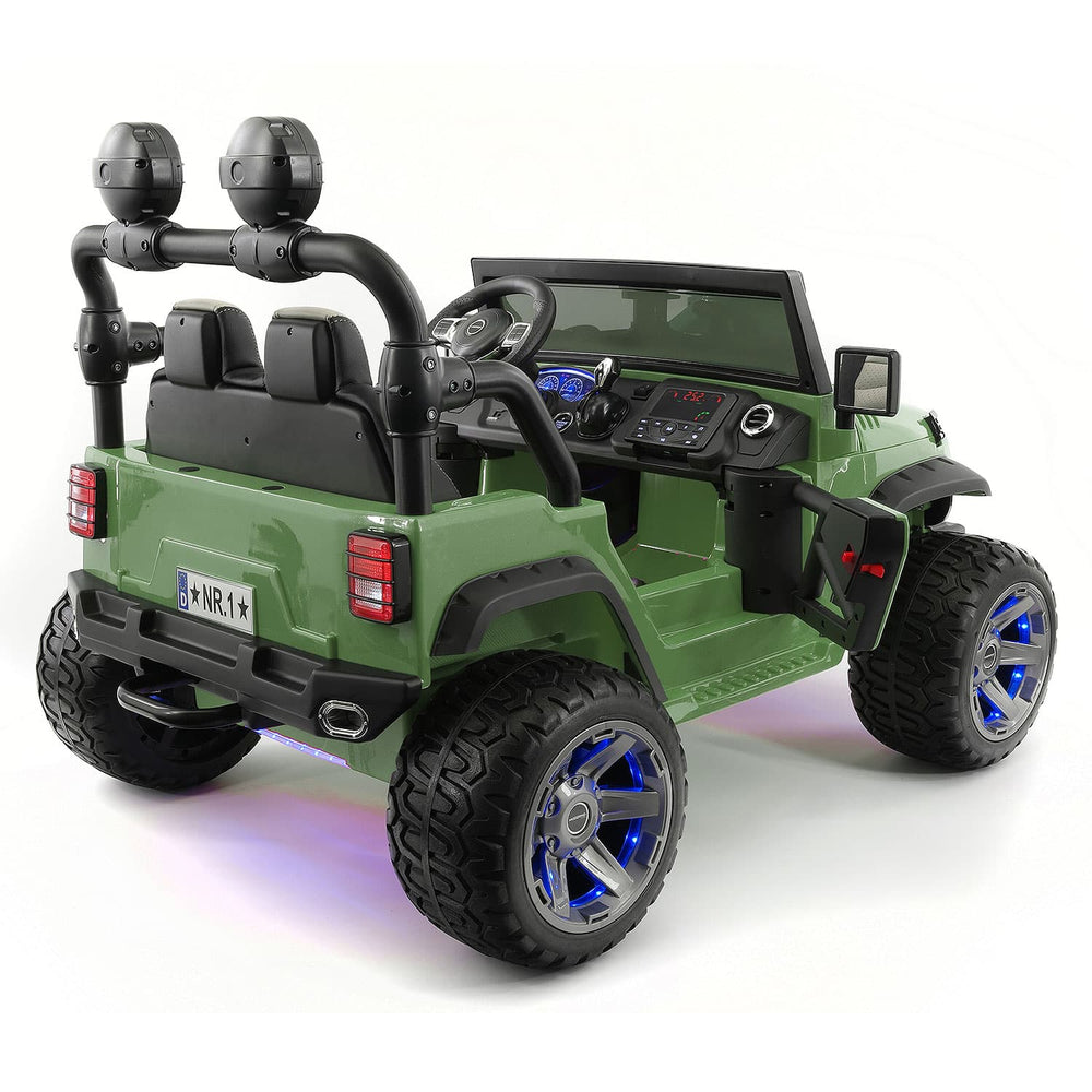 Moderno Kids Trail Explorer 24V Kids Ride-On Car Truck with R/C Parental Remote | Olive Green