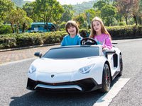 Moderno Kids Lamborghini Aventador XXL 24V Big Kids Ride-On Car | White