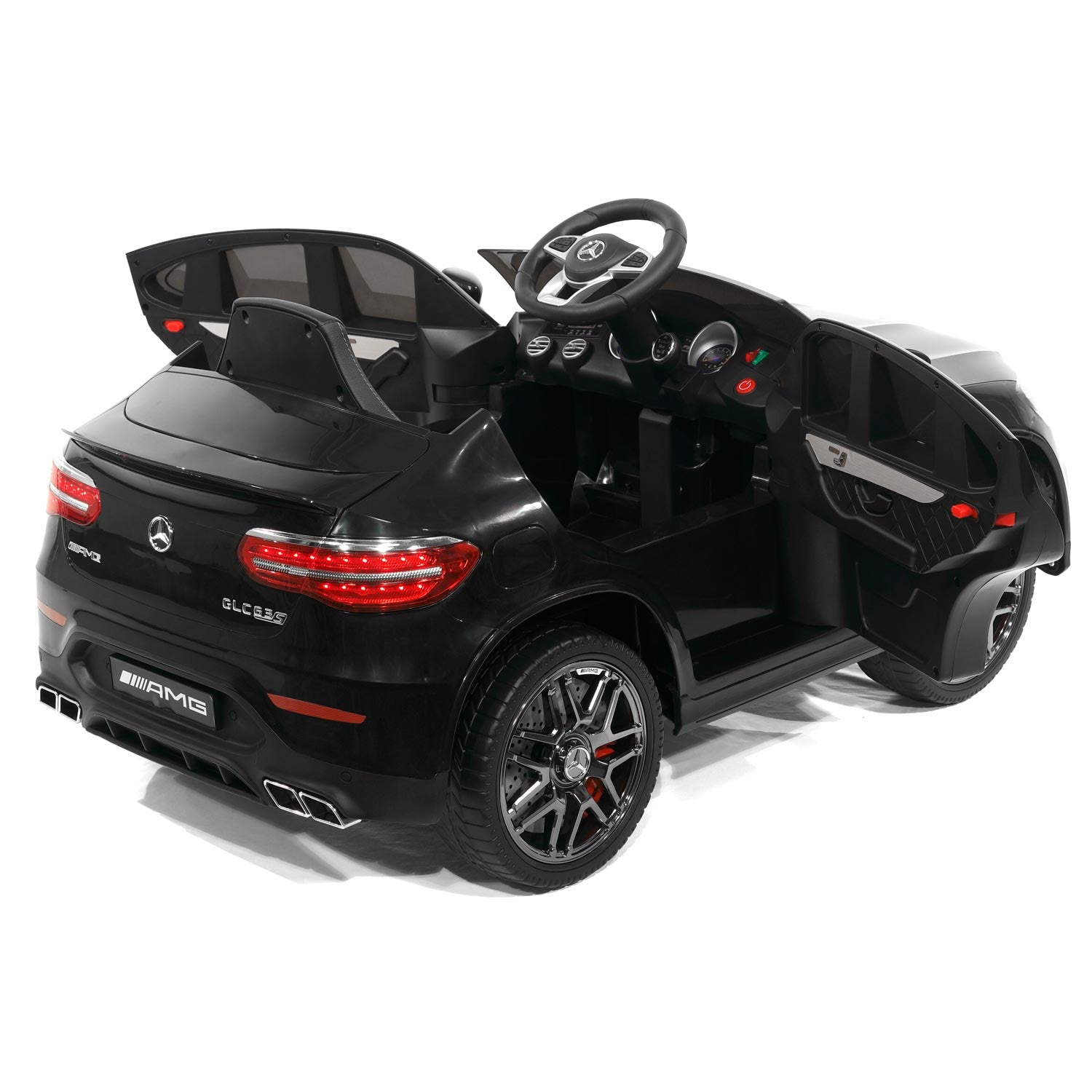 Moderno Kids Mercedes AMG GLC 63S 12V 4WD Kids Ride-On Car with R/C Parental Remote | Black