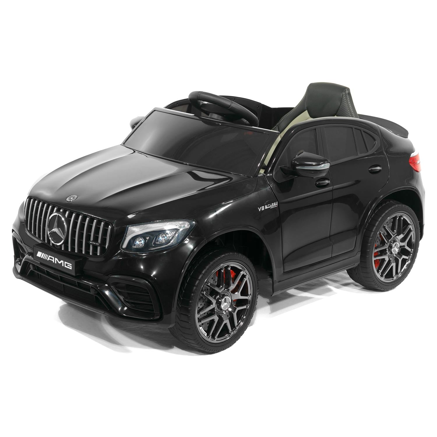 Moderno Kids Mercedes AMG GLC 63S 12V 4WD Kids Ride-On Car with R/C Parental Remote | Black