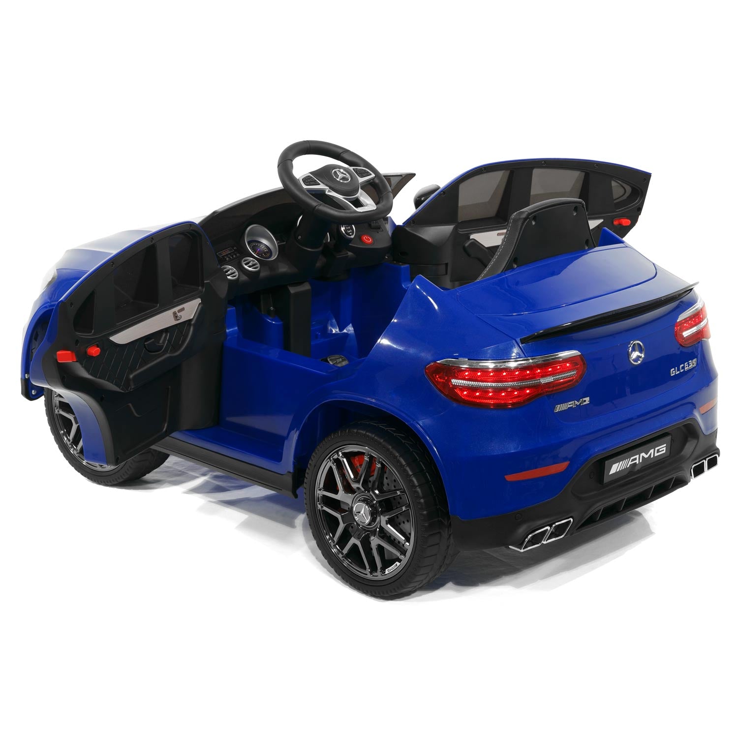 Moderno Kids Mercedes AMG GLC 63S 12V 4WD Kids Ride-On Car with R/C Parental Remote | Blue