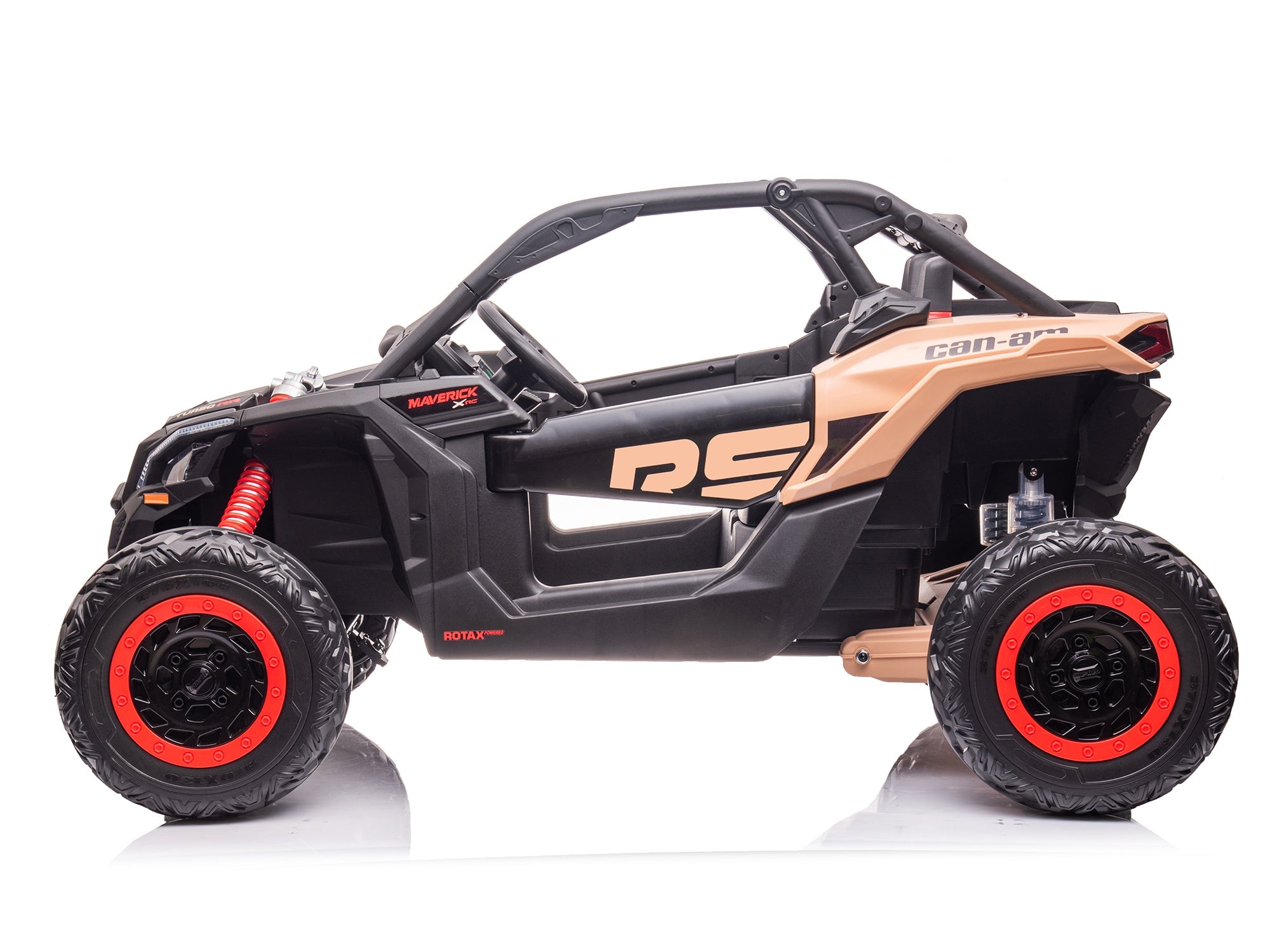 Moderno Kids Can-Am Maverick Custom Edition 24V Kids Ride-On UTV Buggy Car | Desert Tan