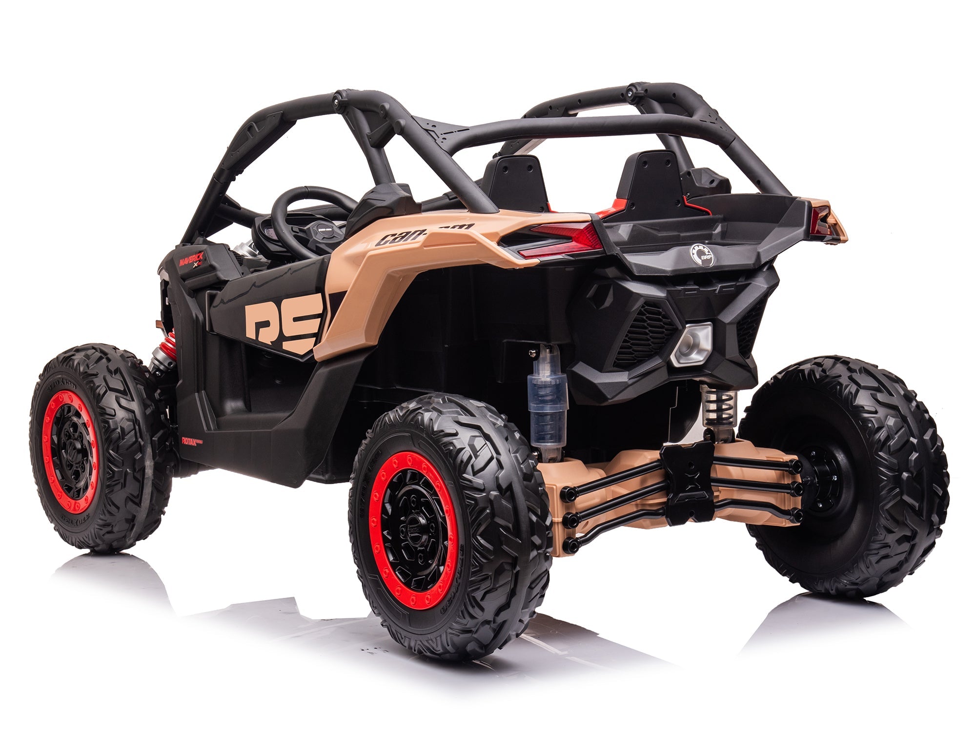 Moderno Kids Can-Am Maverick Custom Edition 24V Kids Ride-On UTV Buggy Car | Desert Tan