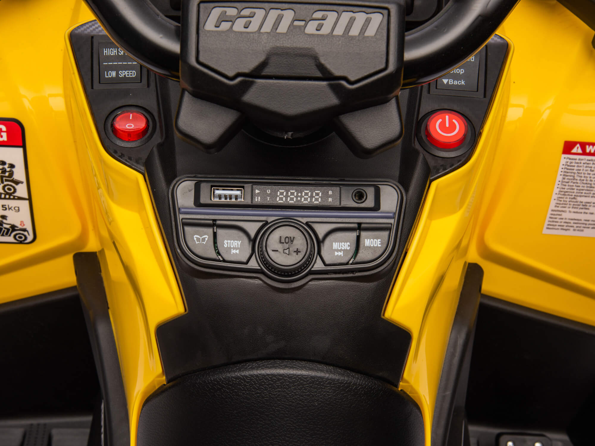 Moderno Kids Can-Am Outlander 24V 4WD Kids Ride-On ATV Quad | Yellow