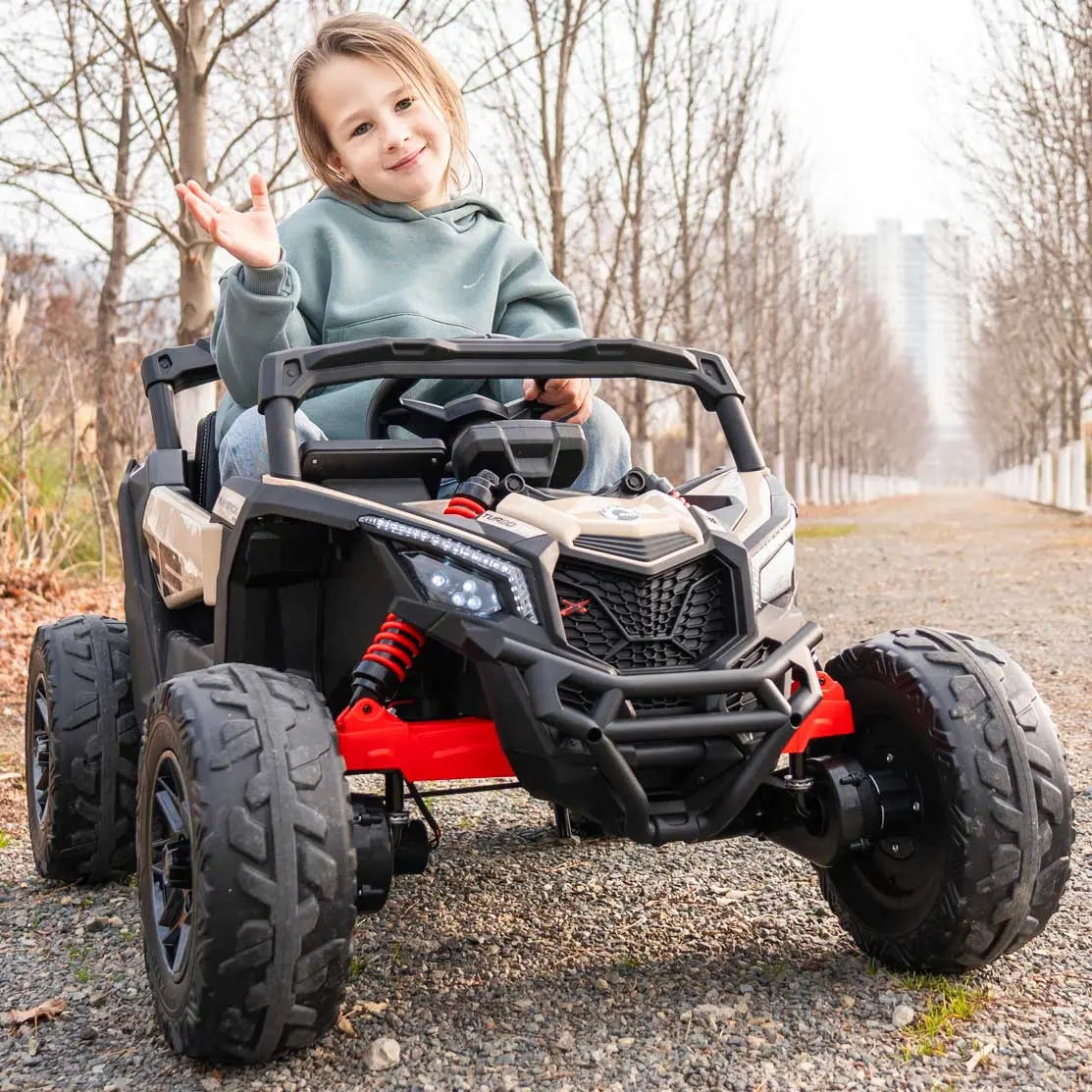 Moderno Kids Can-Am Maverick Custom Edition 24V Kids Ride-On UTV Buggy Car | White