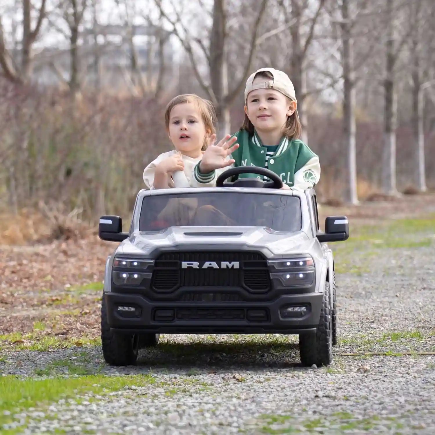 Dodge Ram 2500 Rebel 24V Kids Ride-On Car Truck with R/C Parental Remote | White