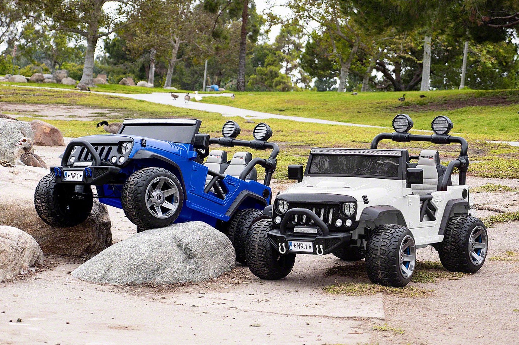 Moderno Kids Trail Explorer 24V Kids Ride-On Car Truck with R/C Parental Remote | White