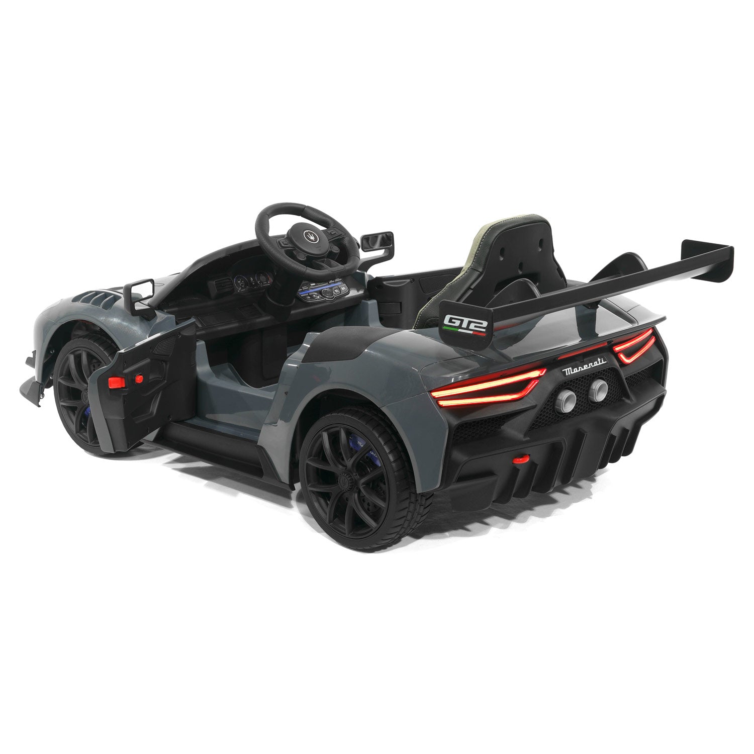 Moderno Kids Maserati GT2 24V Kids Ride-On Car with R/C Parental Remote | Gray