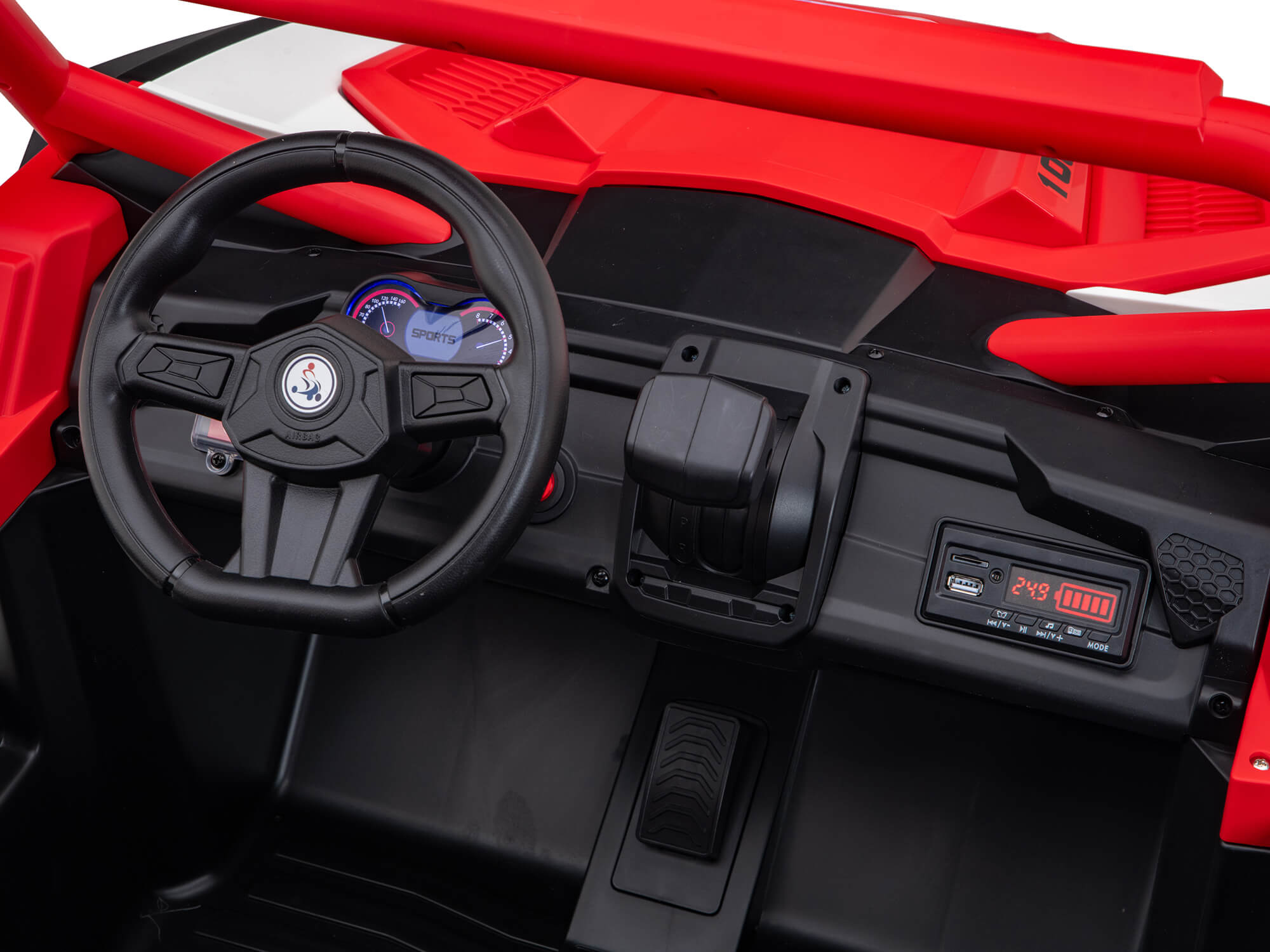 Moderno Kids Ridington MAX-R 24V Kids Ride-On UTV Buggy with R/C Parental Remote | Red-White