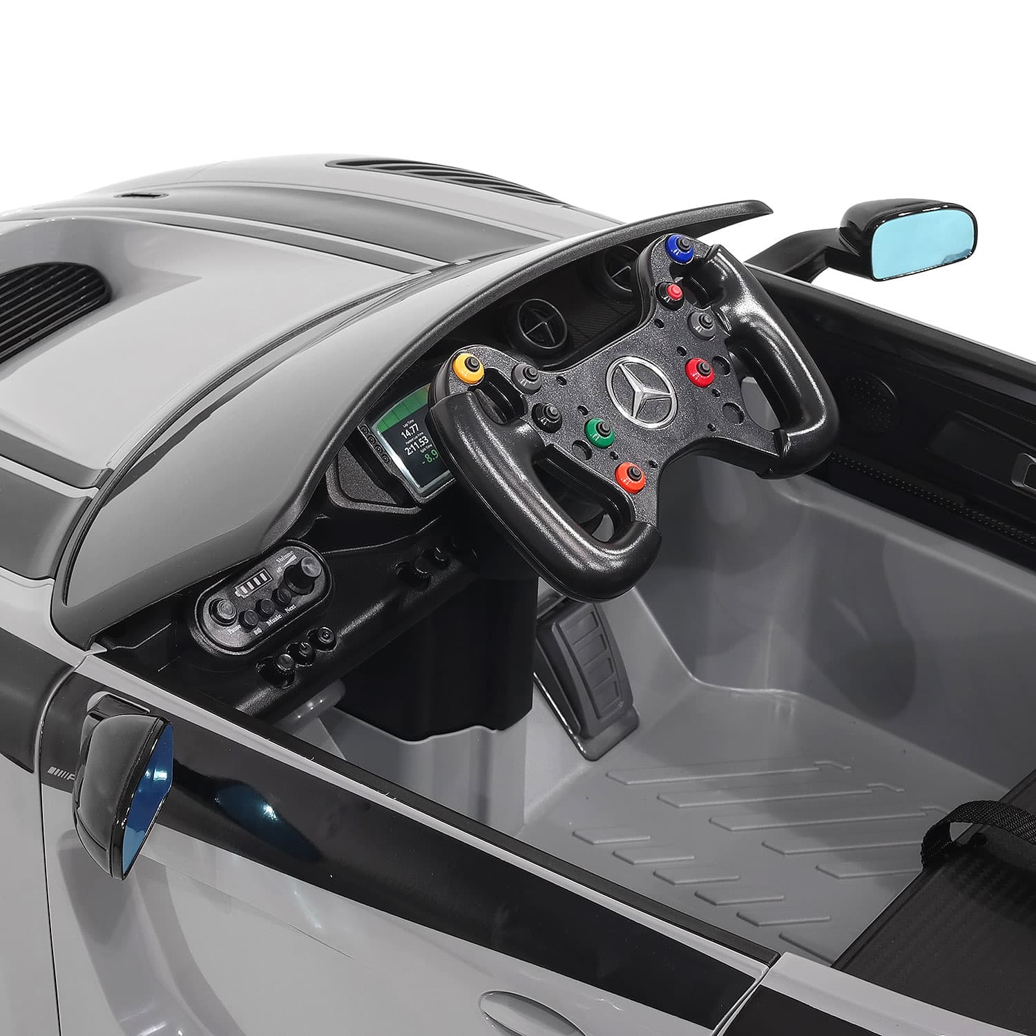 Moderno Kids Mercedes AMG GT3 EVO 12V Kids Ride-On Car with R/C Parental Remote | Gray