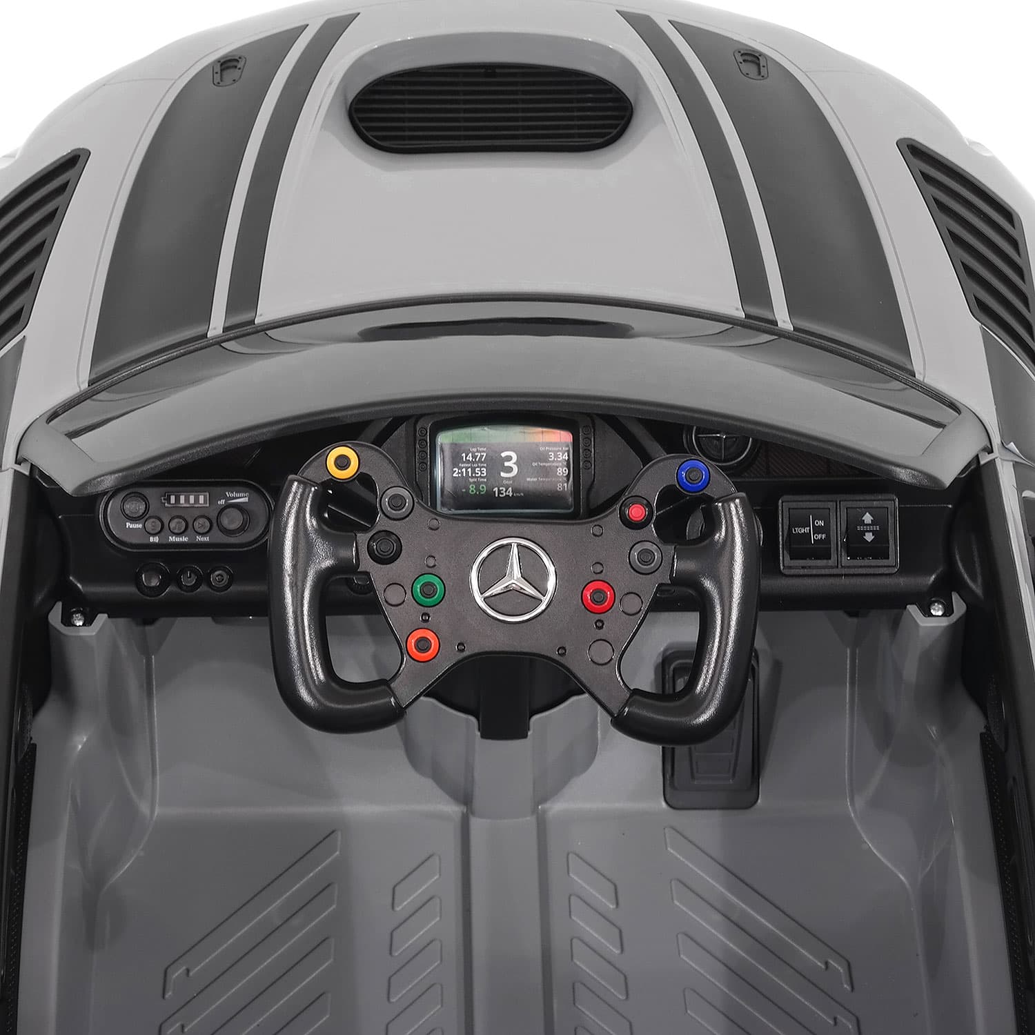 Moderno Kids Mercedes AMG GT3 EVO 12V Kids Ride-On Car with R/C Parental Remote | Gray