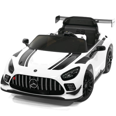Mercedes AMG GT3 EVO 12V Kids Ride-On Car with R/C Parental Remote | White