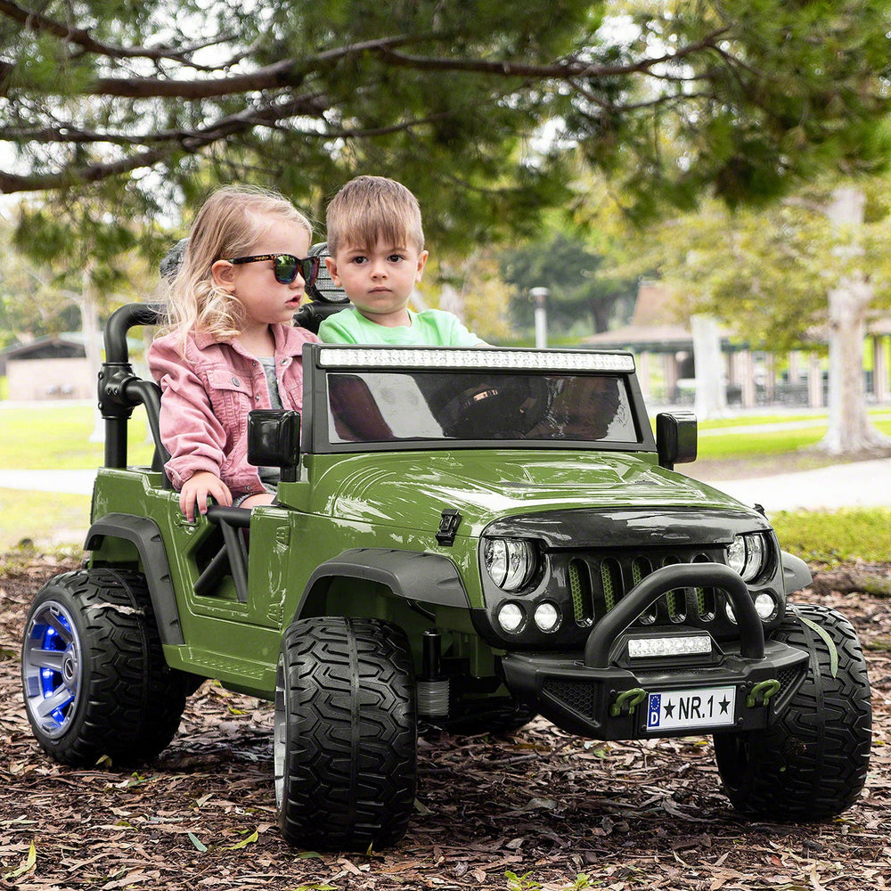 Moderno Kids Trail Explorer 24V Kids Ride-On Car Truck with R/C Parental Remote | Olive Green
