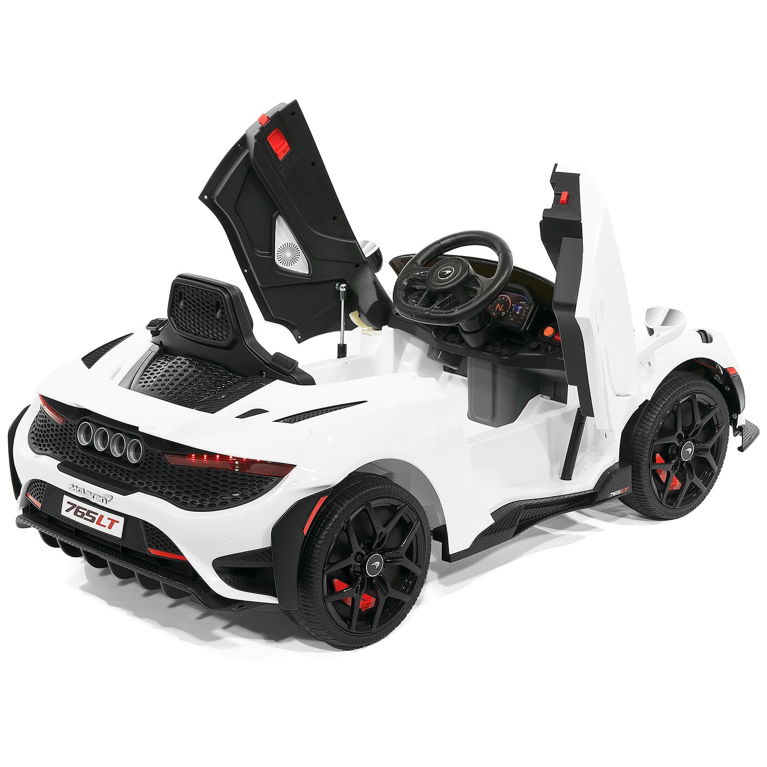 McLaren 765LT 12V Kids Ride-On Car with R/C Parental Remote | White