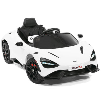 McLaren 765LT 12V Kids Ride-On Car with R/C Parental Remote | White