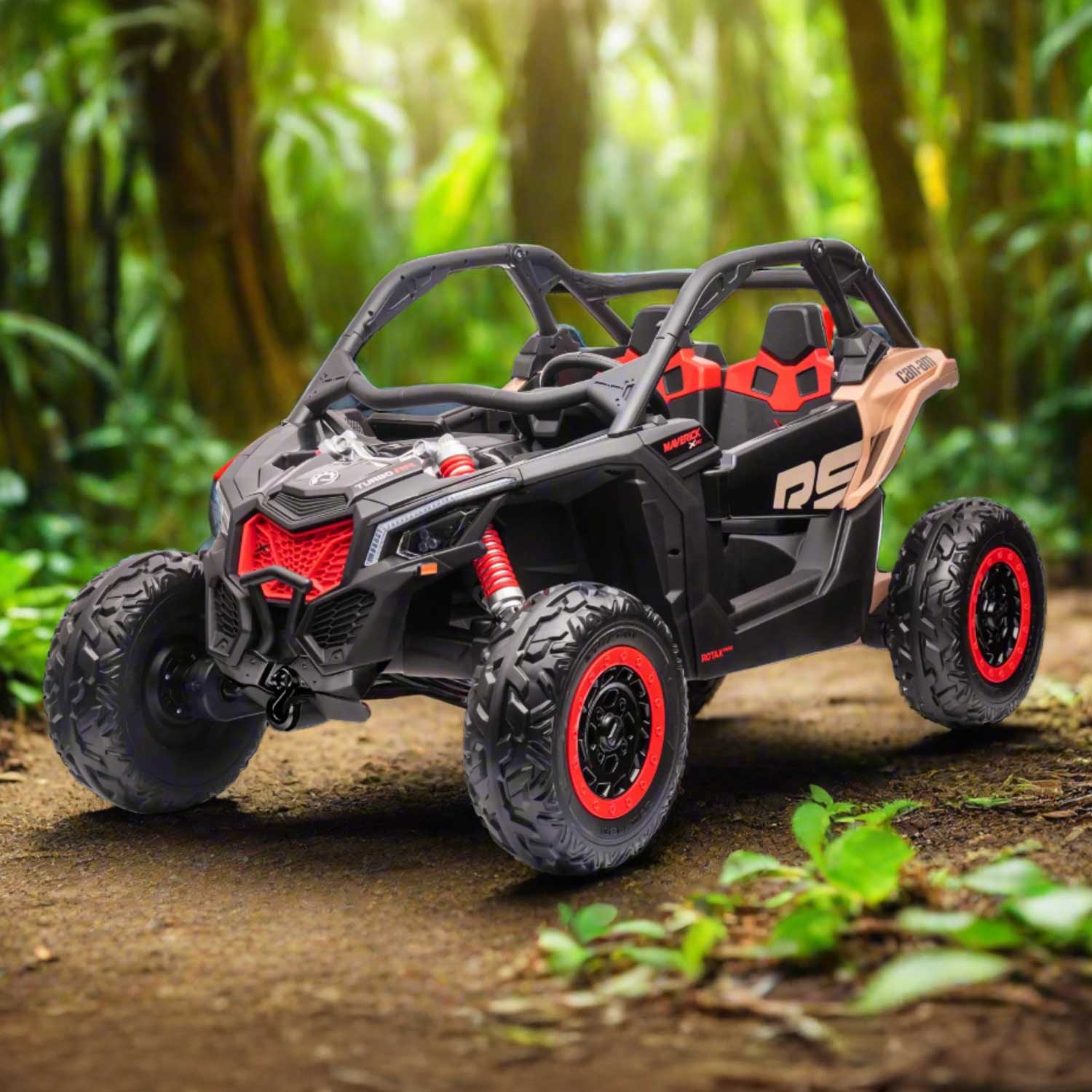 Moderno Kids Can-Am Maverick RS 24V Kids Ride-On UTV Buggy Car | Desert Tan BTD