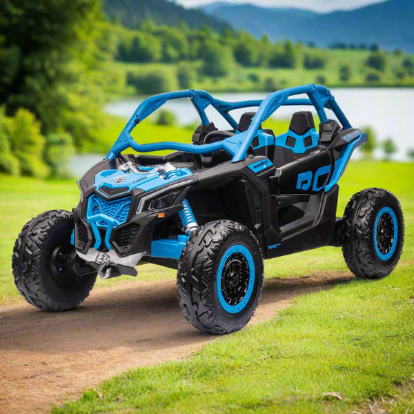 Moderno Kids Can-Am Maverick Custom Edition 24V Kids Ride-On UTV Buggy Car | Blue