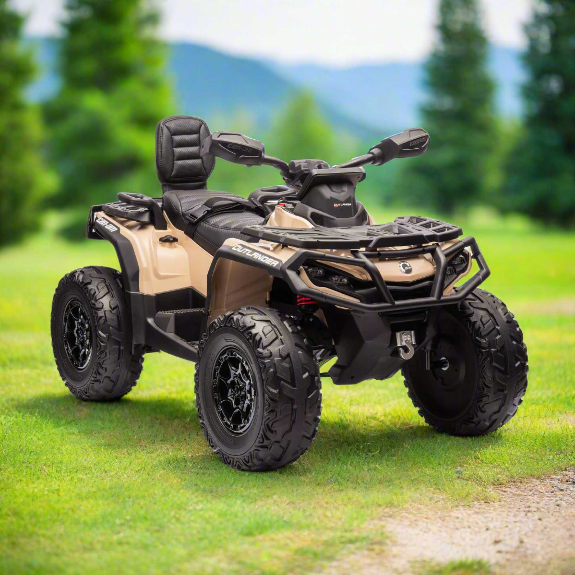Moderno Kids Can-Am Outlander 24V 4WD Kids Ride-On ATV Quad | Desert Tan