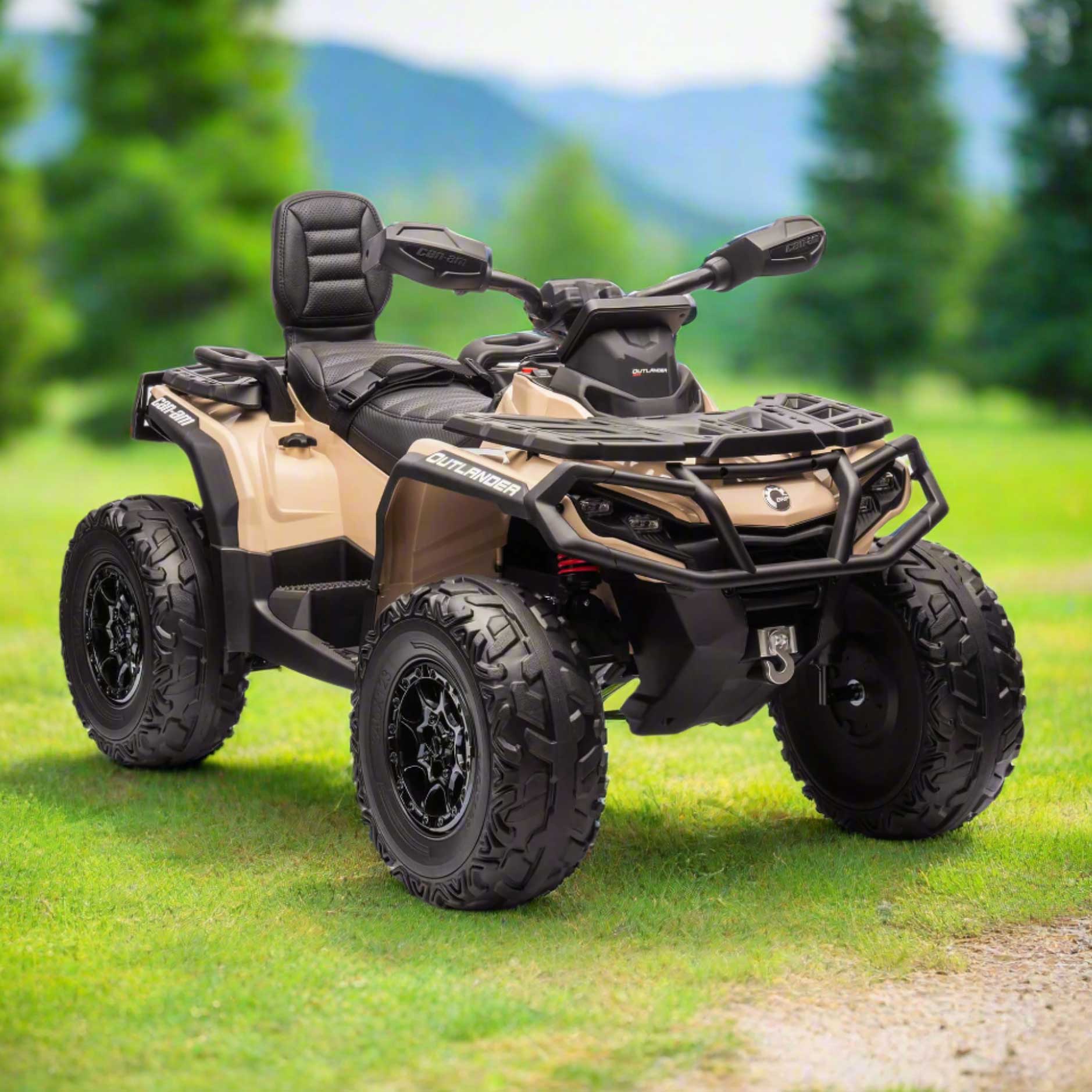 Moderno Kids Can-Am Outlander 24V 4WD Kids Ride-On ATV Quad | Desert Tan