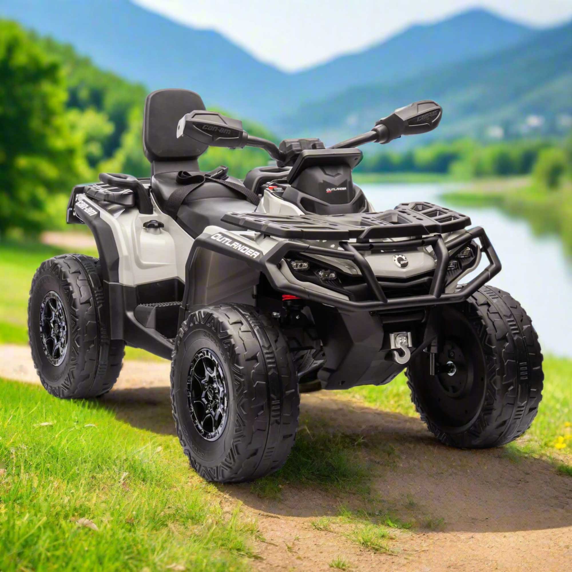 Moderno Kids Can-Am Outlander 24V 4WD Kids Ride-On ATV Quad | Gray
