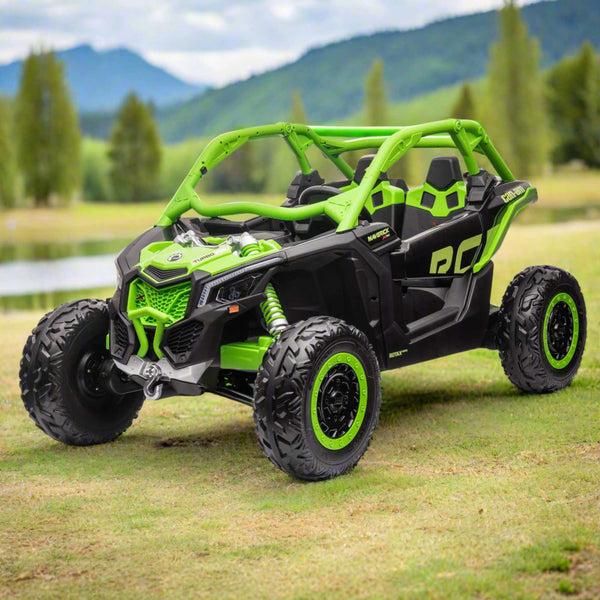 Moderno Kids Can-Am Maverick Custom Edition 24V Kids Ride-On UTV Buggy Car | Green