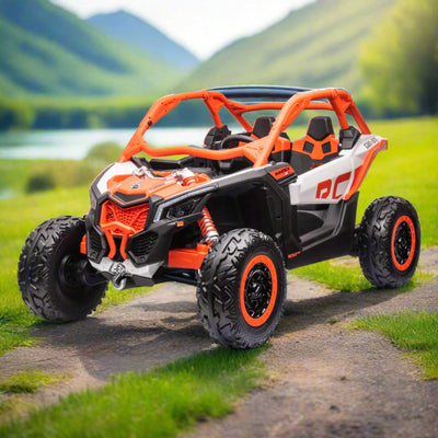 Can-Am Maverick Custom Edition 24V Kids Ride-On UTV Buggy Car | Orange