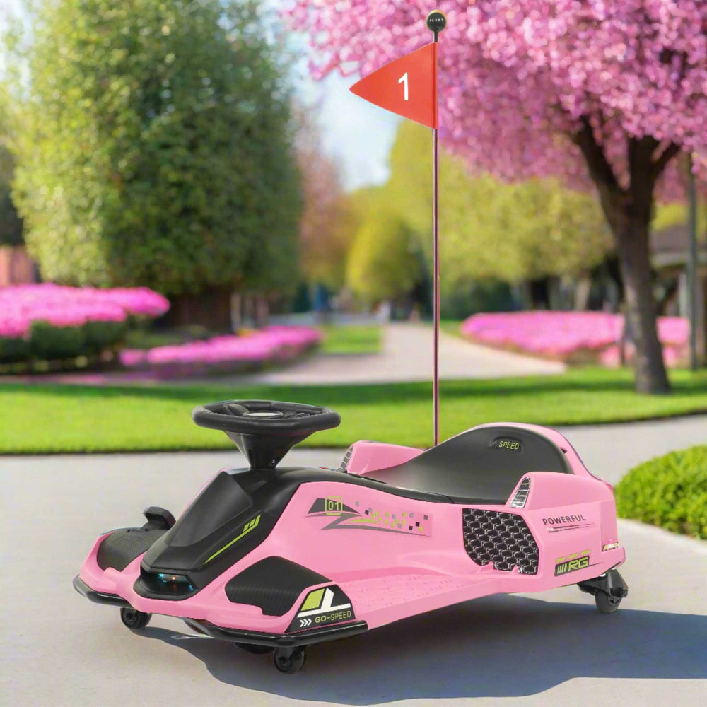 Moderno Kids 360° Drift Glider 24V Kids Ride-On Go-Kart | Pink