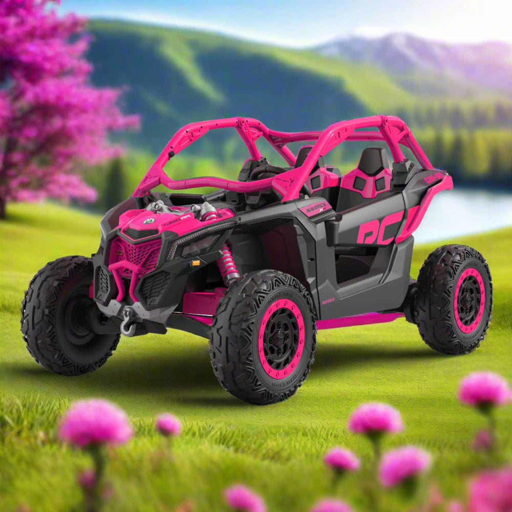 Moderno Kids Can-Am Maverick Custom Edition 24V Kids Ride-On UTV Buggy Car | Deep Pink