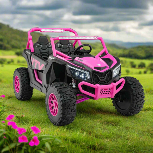 Battery Operated Power Wheels Polaris Rzr Pink Kids Seater Peg