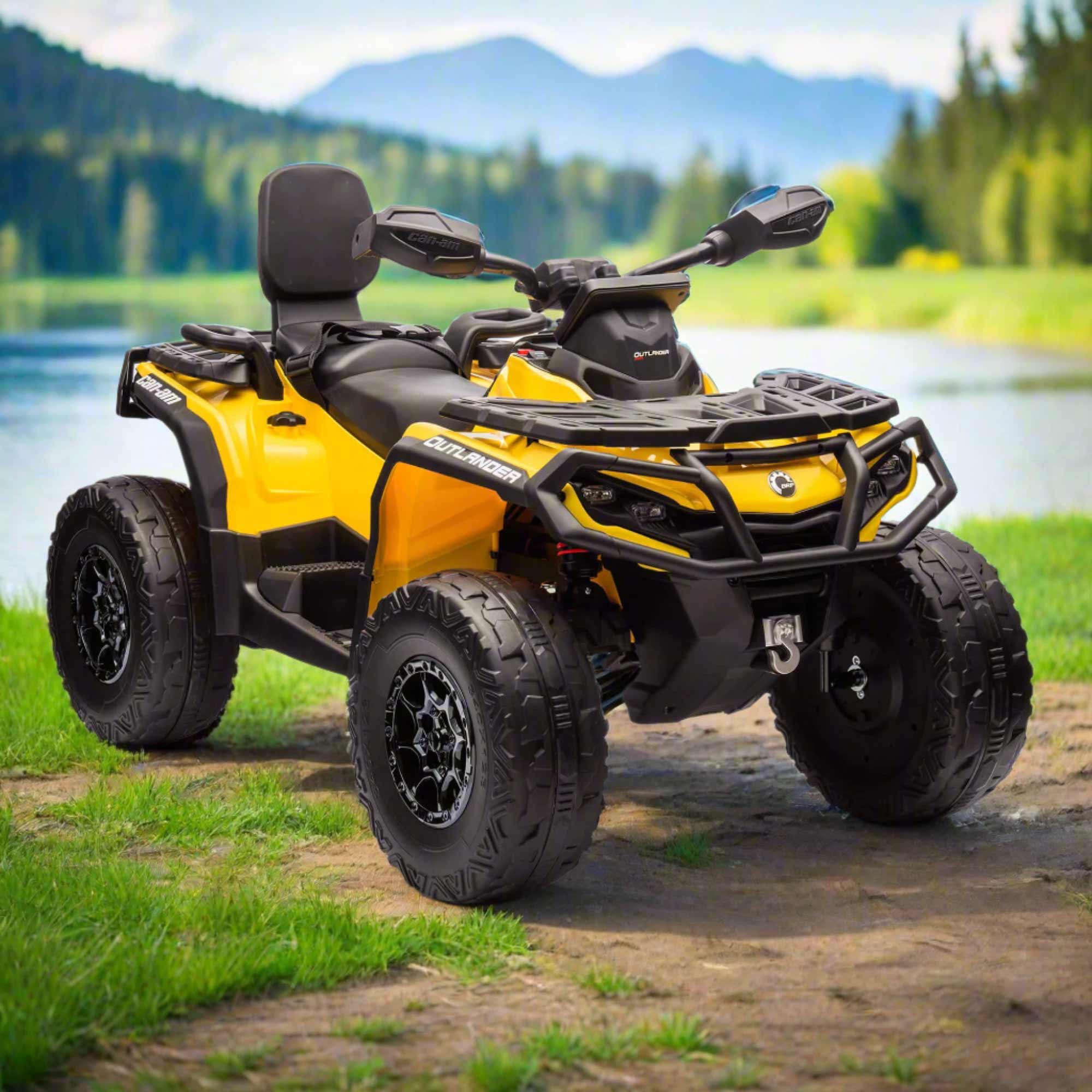 Moderno Kids Can-Am Outlander 24V 4WD Kids Ride-On ATV Quad | Yellow