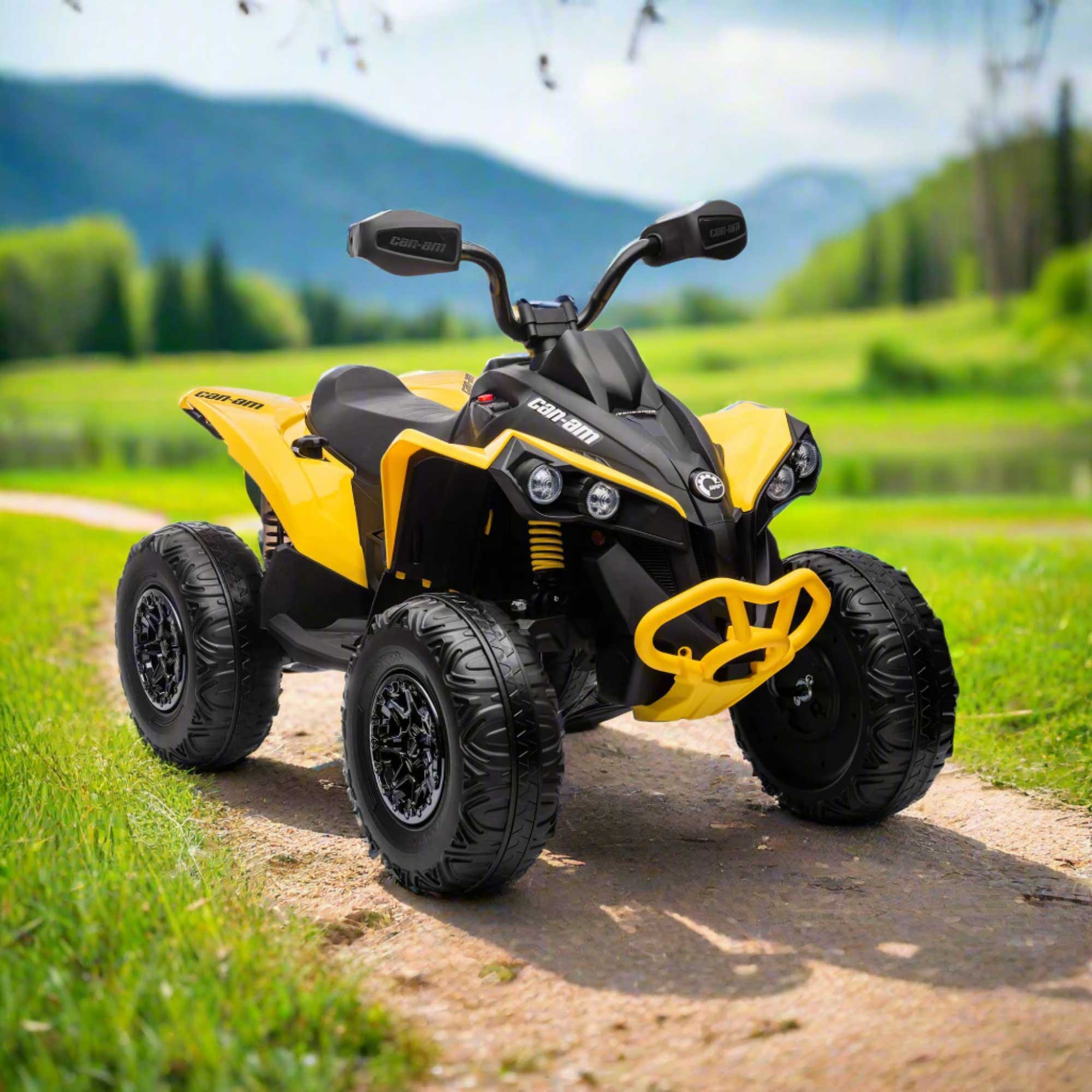Moderno Kids Can-Am Renegade 24V 4WD Kids Ride-On ATV Quad | Yellow