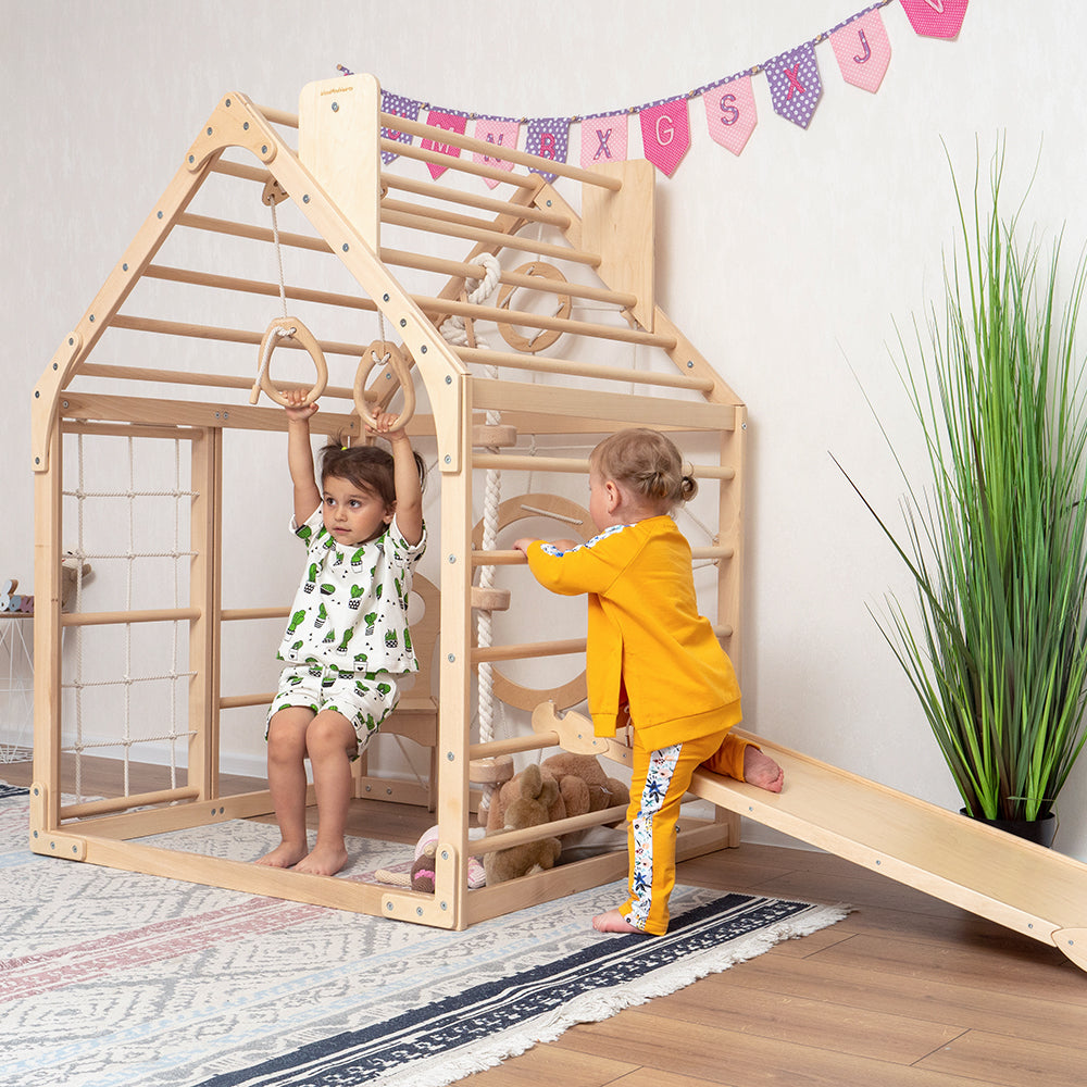 Kids Wooden Climbing Playhouse